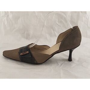 Dirndl + Bua Attersee Suede Leather Sz 38‎ 1/2 EU 6.5 US Kitten Heels Women